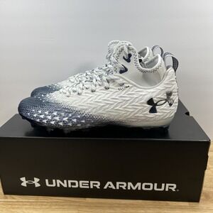 Under Armour Men's 11 Spotlight Clone 3.0 MC Football Cleats 3026334-106 WHT/NVY